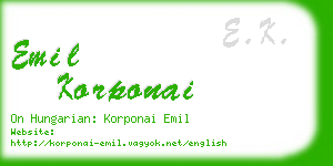 emil korponai business card